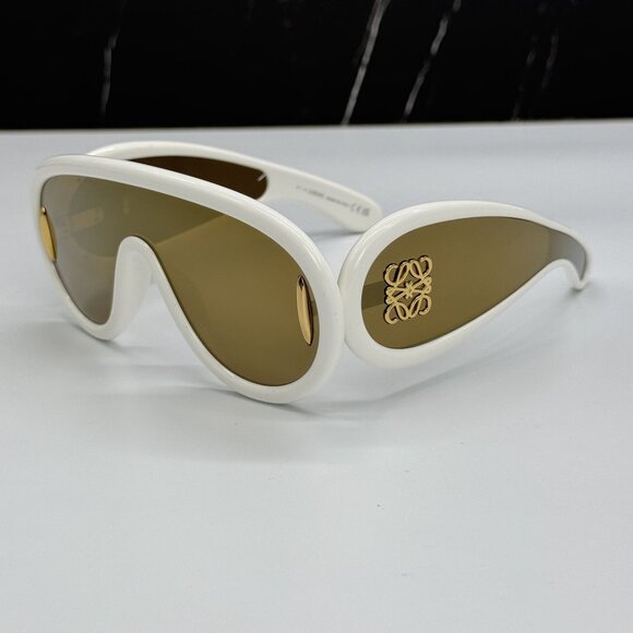 NEW LOEWE LW40108I 25G, LOEWE UNISEX SUNGLASSES WHITE GOLD - Picture 6 of 15